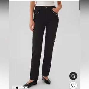 NWT GAP Black High Waisted Studded 90s Straight Jeans